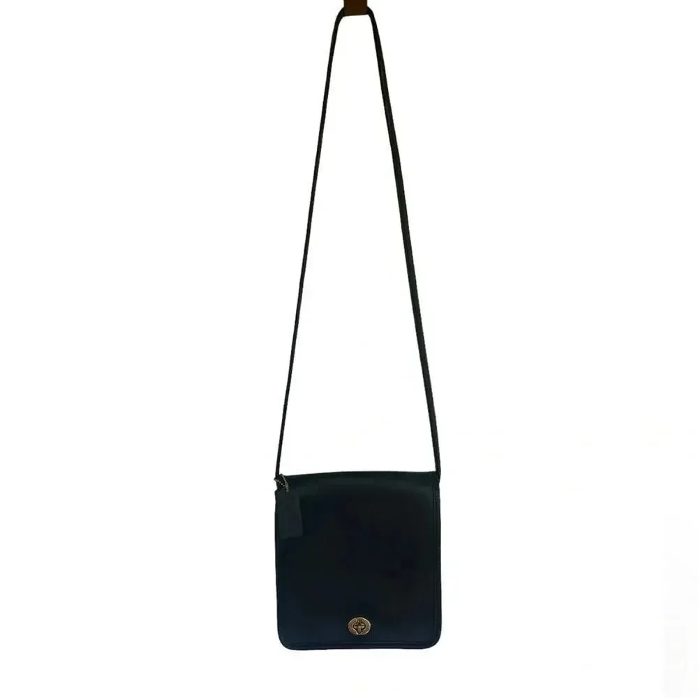 Coach Vintage Black Leather Compact Pouch C4B-9620